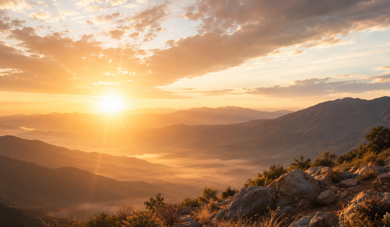 Golden light that invites clarity and hope.